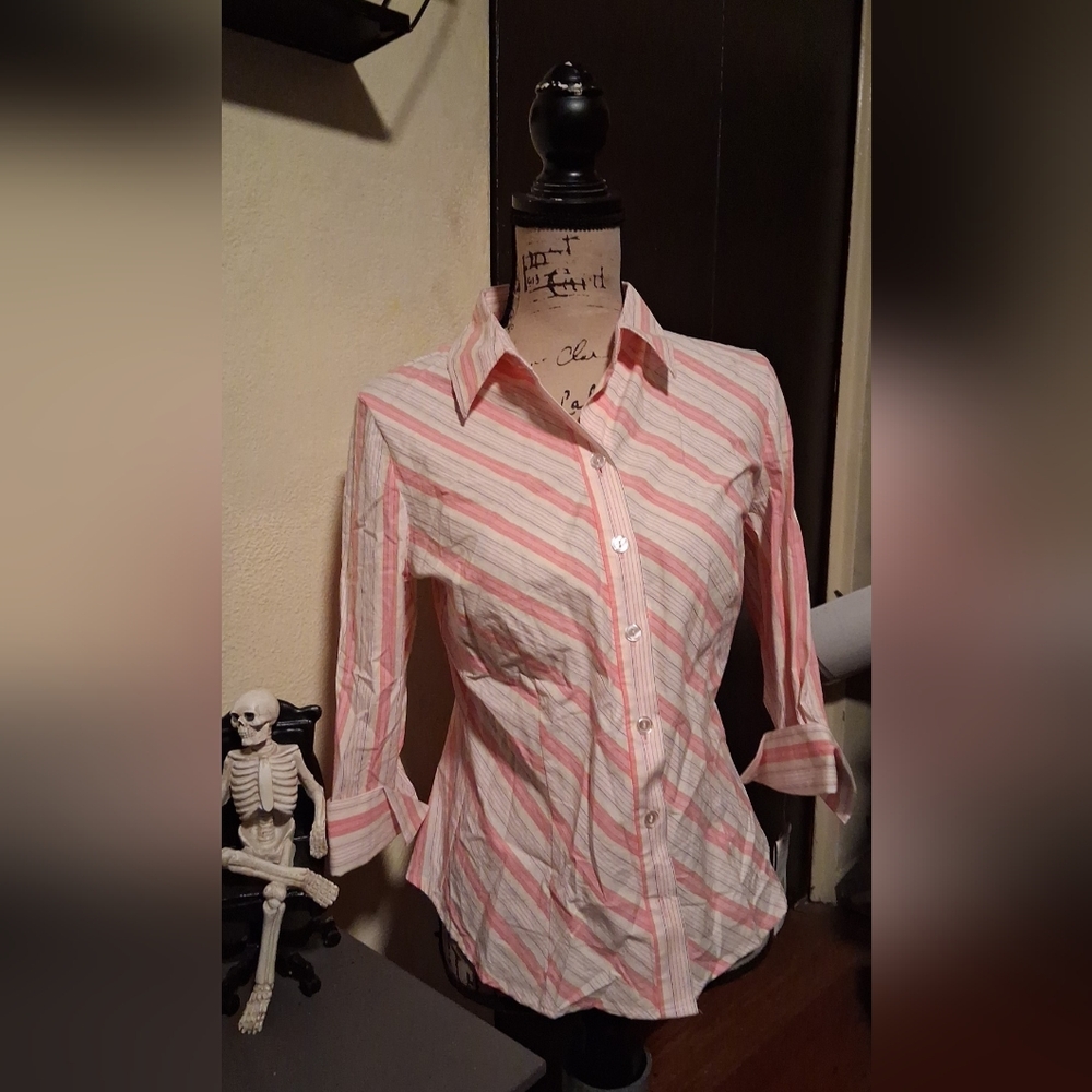 A. Byer Pink and White Striped Shirt